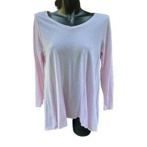 Pure Jill Womens T-Shirt Size MP Pink Heather Long Sleeve Elliptical Tee
